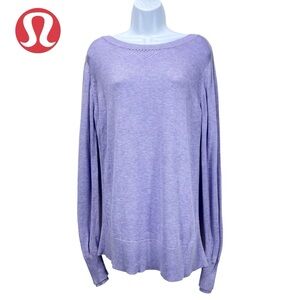 Lululemon | Women‎ 10 Large | Purple Knit Pullover Cross Back Athletic Sweater